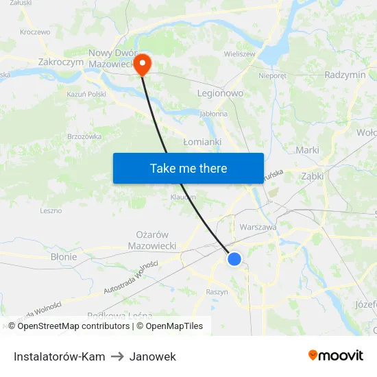 Instalatorów - Kam to Janowek map