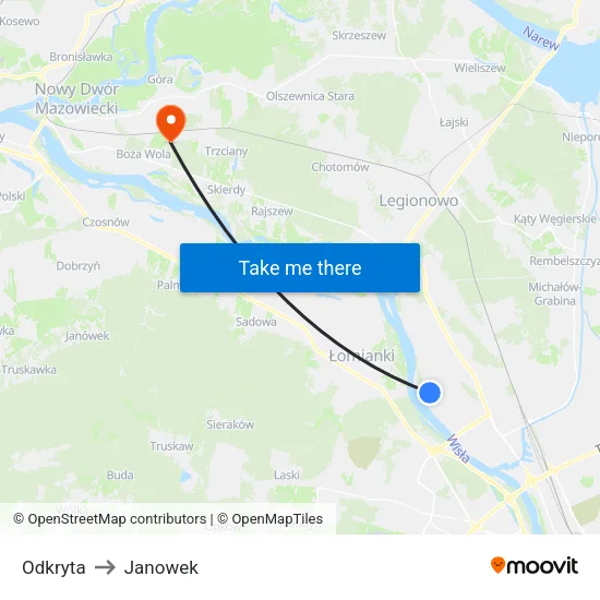 Odkryta to Janowek map