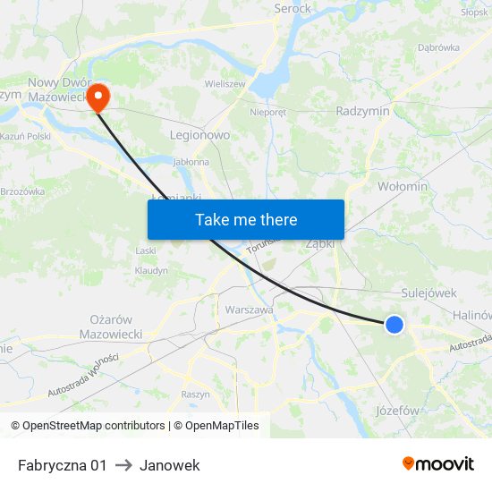 Fabryczna 01 to Janowek map