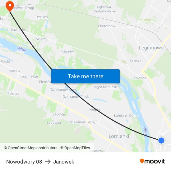 Nowodwory 08 to Janowek map