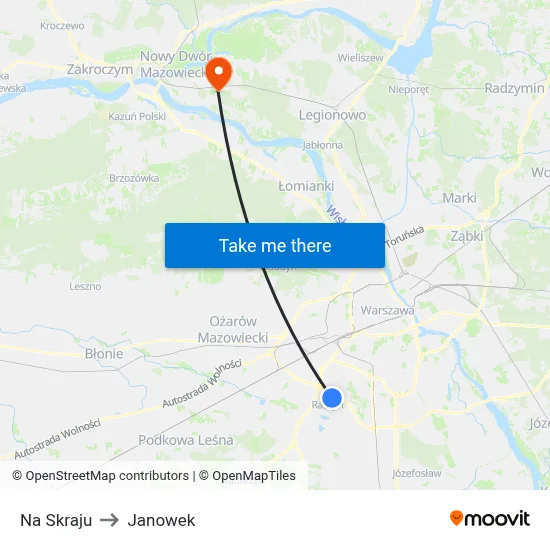 Na Skraju to Janowek map