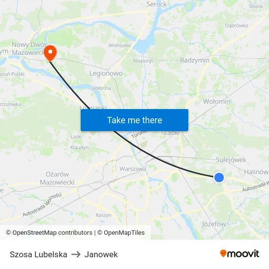Szosa Lubelska to Janowek map