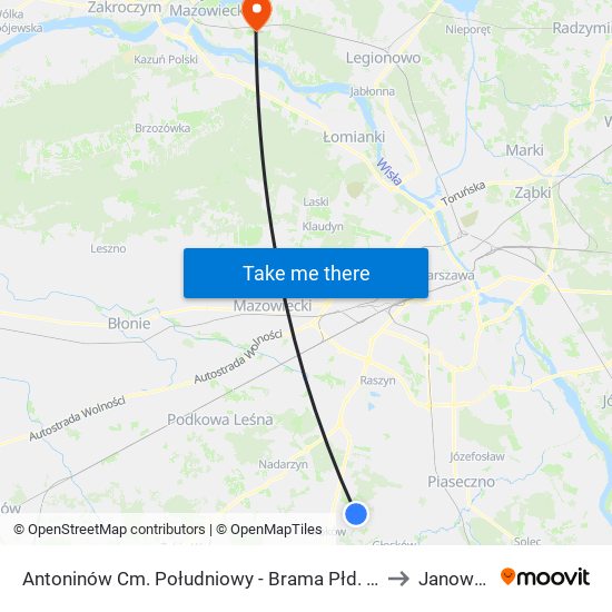 Antoninów Cm. Południowy - Brama Płd. 01 to Janowek map