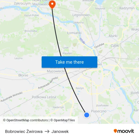 Bobrowiec Żwirowa to Janowek map