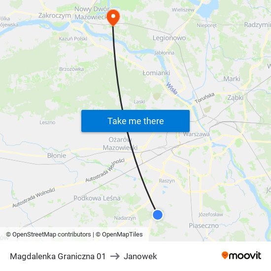 Magdalenka Graniczna 01 to Janowek map