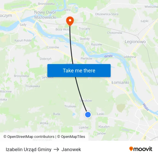 Izabelin Urząd Gminy to Janowek map