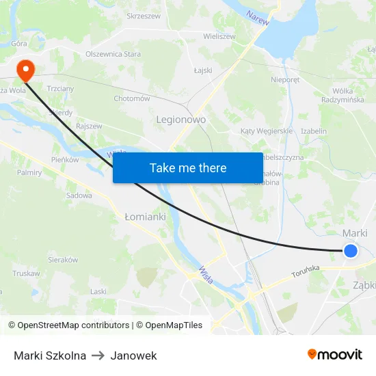 Marki Szkolna to Janowek map