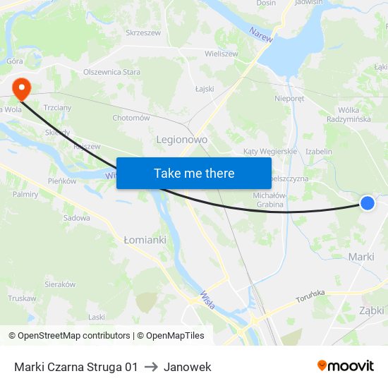 Marki Czarna Struga 01 to Janowek map