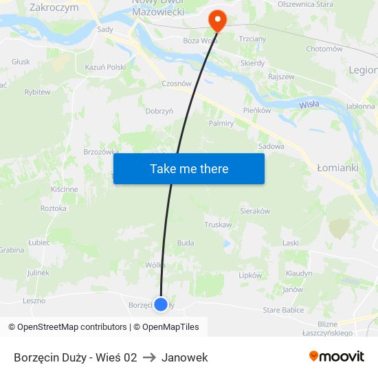 Borzęcin Duży - Wieś 02 to Janowek map