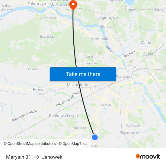 Marysin 01 to Janowek map