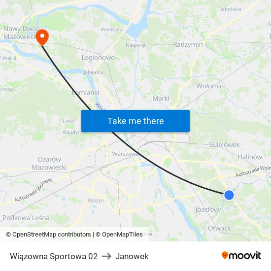 Wiązowna Sportowa 02 to Janowek map