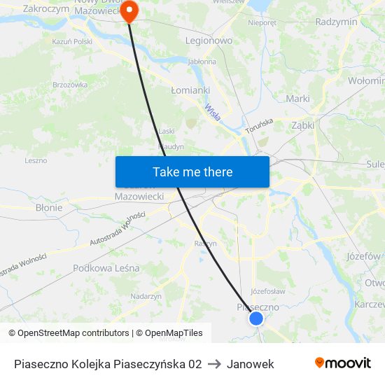 Piaseczno Kolejka Piaseczyńska 02 to Janowek map