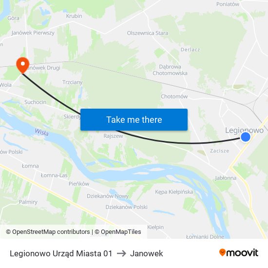 Legionowo Urząd Miasta 01 to Janowek map