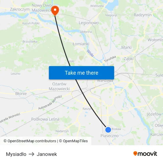 Mysiadło to Janowek map