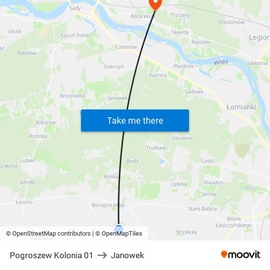 Pogroszew Kolonia 01 to Janowek map