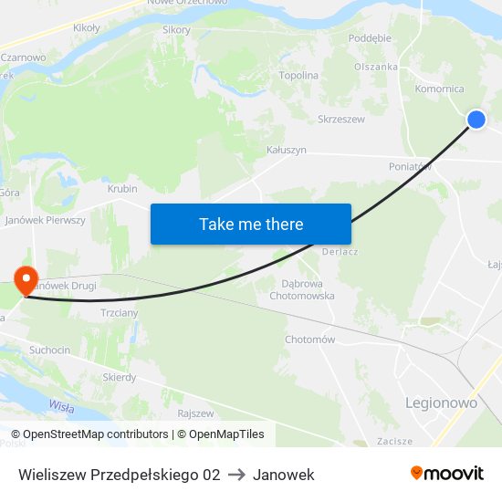 Wieliszew Przedpełskiego 02 to Janowek map