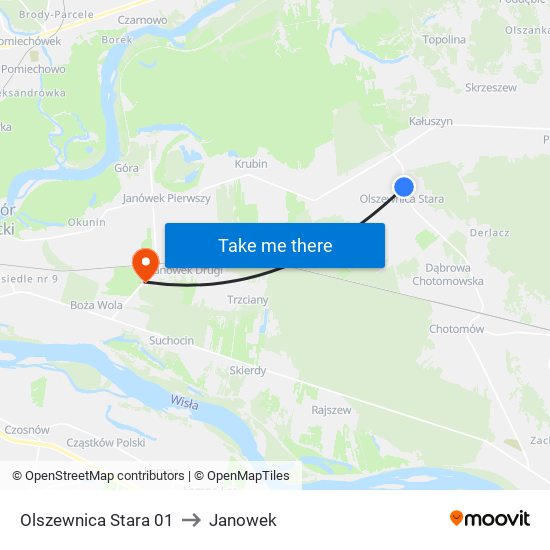 Olszewnica Stara 01 to Janowek map