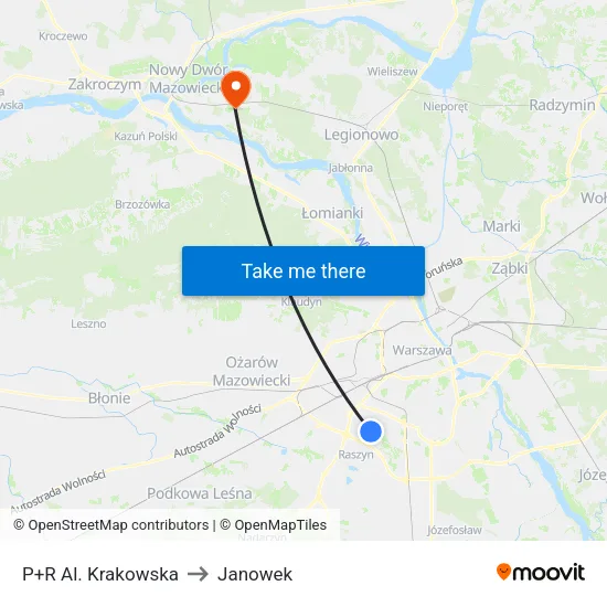 P+R Al. Krakowska to Janowek map