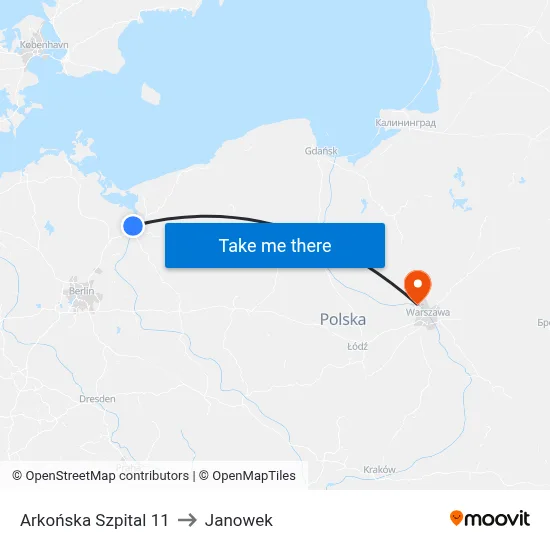 Arkońska Szpital 11 to Janowek map