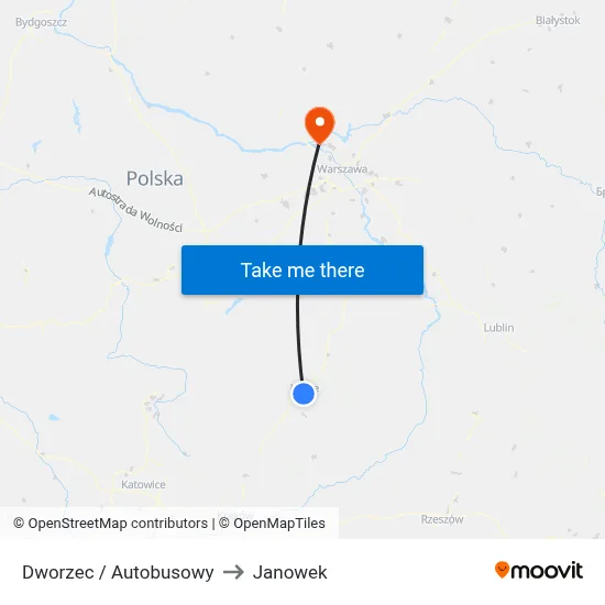 Dworzec / Autobusowy to Janowek map