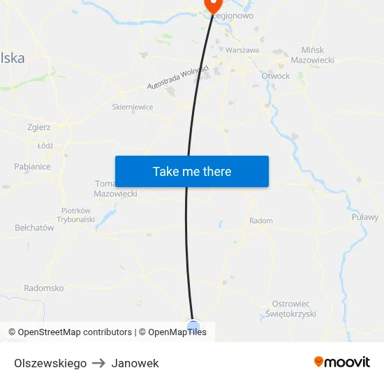 Olszewskiego to Janowek map