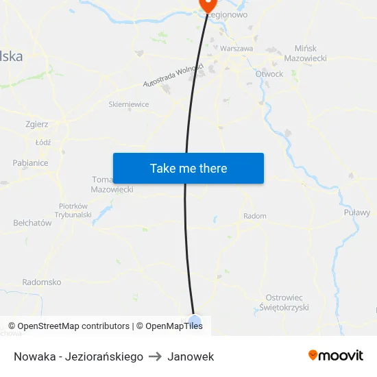 Nowaka - Jeziorańskiego to Janowek map