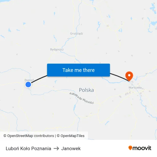 Luboń Koło Poznania to Janowek map