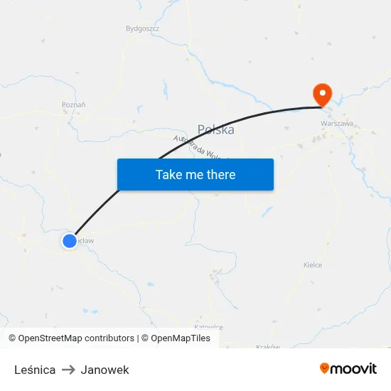 Leśnica to Janowek map