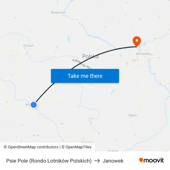 Psie Pole (Rondo Lotników Polskich) to Janowek map