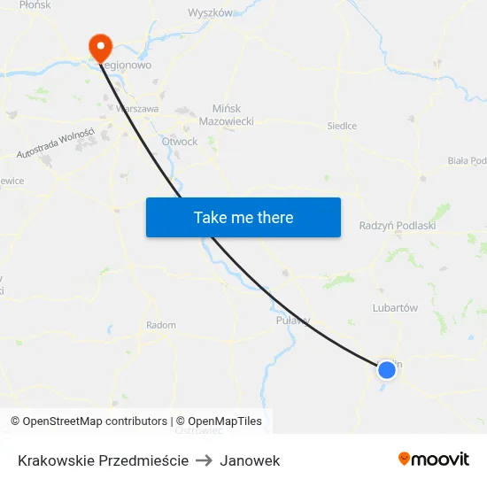 Krakowskie Przedmieście to Janowek map