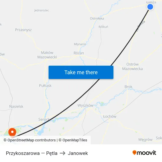 Przykoszarowa — Pętla to Janowek map
