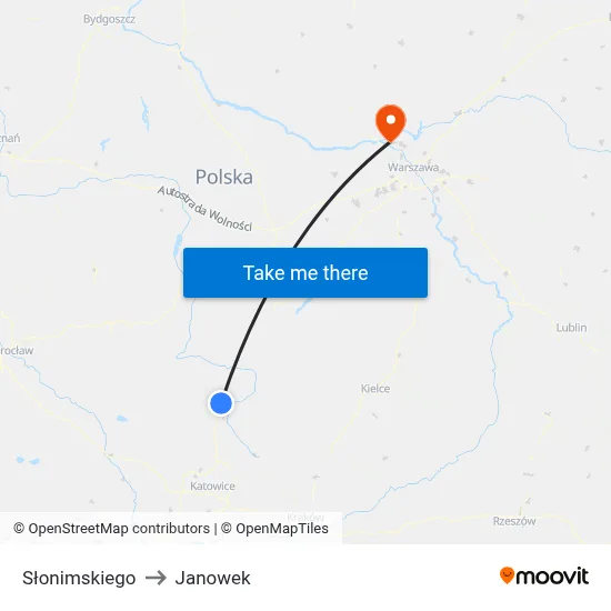 Słonimskiego to Janowek map