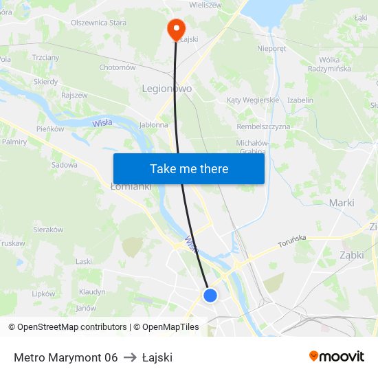Metro Marymont 06 to Łajski map
