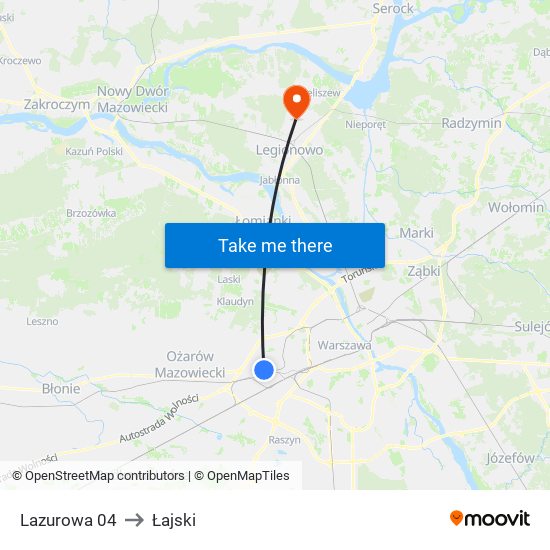 Lazurowa 04 to Łajski map