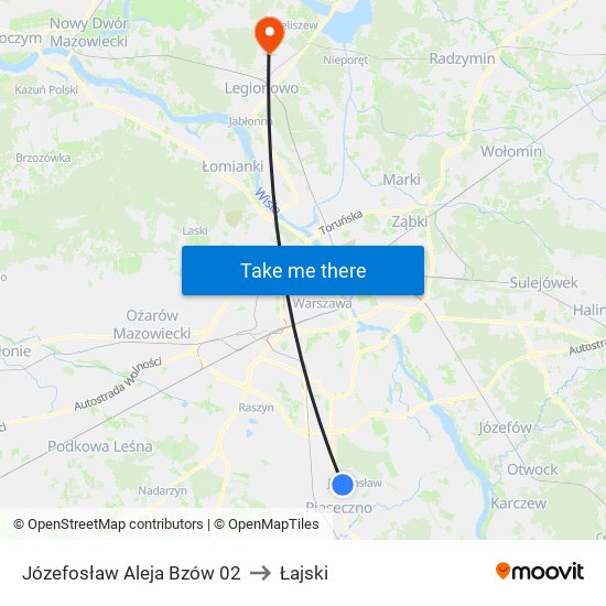 Józefosław Aleja Bzów 02 to Łajski map