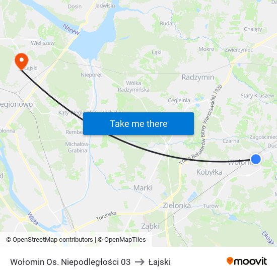 Wołomin Os. Niepodległości 03 to Łajski map