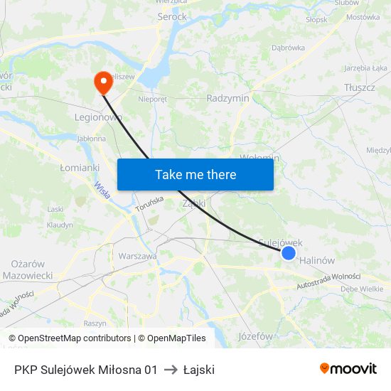 PKP Sulejówek Miłosna 01 to Łajski map