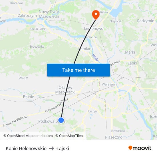 Kanie Helenowskie to Łajski map