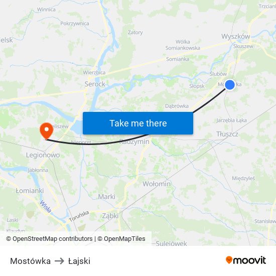 Mostówka to Łajski map