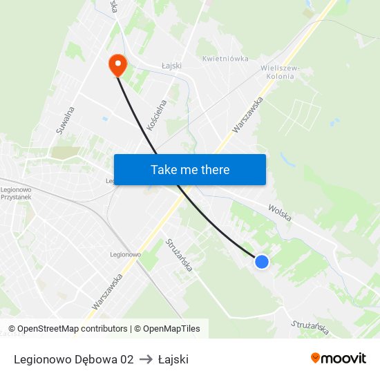 Legionowo Dębowa 02 to Łajski map