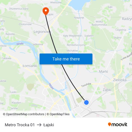 Metro Trocka 01 to Łajski map