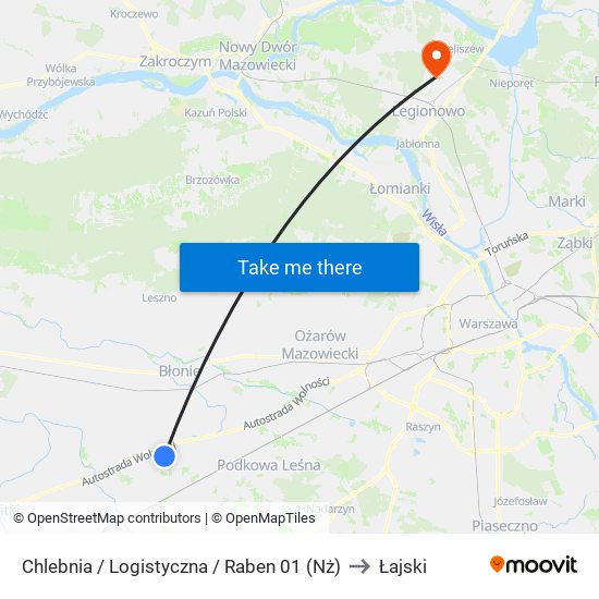 Chlebnia / Logistyczna / Raben 01 (Nż) to Łajski map