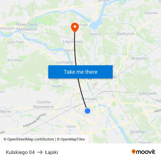 Kulskiego 04 to Łajski map