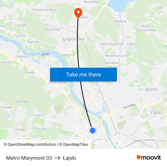 Metro Marymont 03 to Łajski map