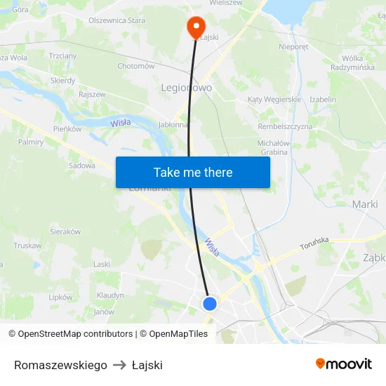 Romaszewskiego to Łajski map