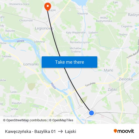 Kawęczyńska - Bazylika 01 to Łajski map