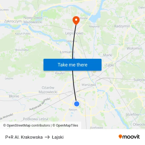 P+R Al. Krakowska to Łajski map