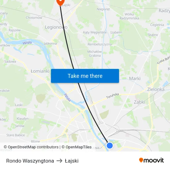 Rondo Waszyngtona to Łajski map