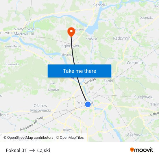 Foksal 01 to Łajski map