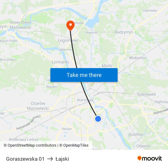 Goraszewska 01 to Łajski map